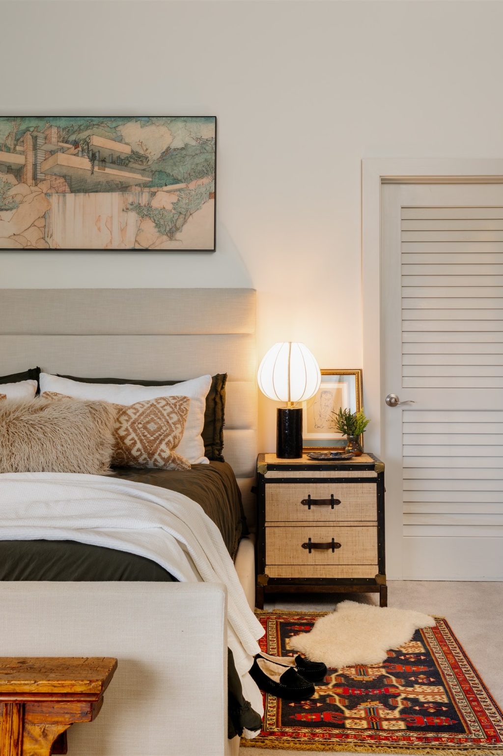 Sensory-friendly primary bedroom in a home designed by Rachel Jackson Design