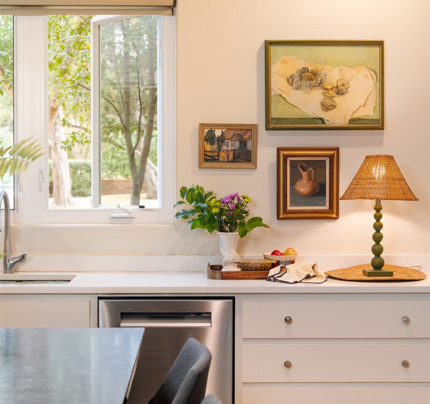 Cozy & collected kitchen in a home designed by Rachel Jackson Design